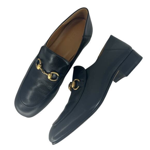 Gucci Goatskin Horsebit Quentin Convertible Mid-Heel Loafers Black - Picture 2 of 16